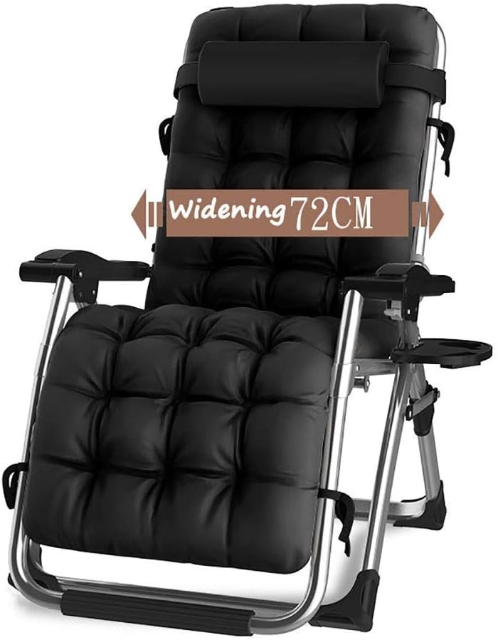 Zero Gravity Patio Lawn Reclining Chair Heavy Duty Sun Lounger Black
