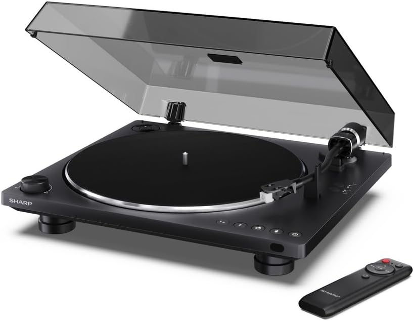 Automatic Turntable Record Player Bluetooth USB-C Preamp Black