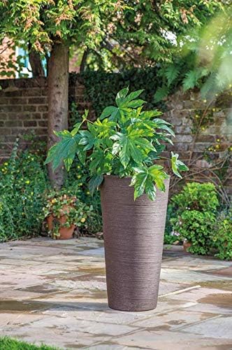 Tall Dark Brown Planter 75cm Large Outdoor Plant Pot 54L