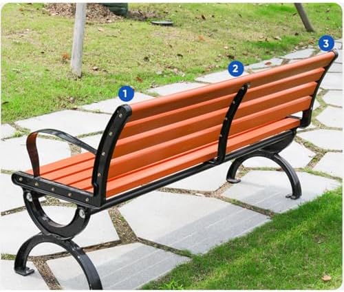 Outdoor Metal Garden Bench Patio Park Bench with Armrests 120cm