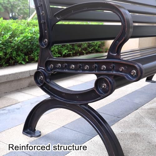 Outdoor Aluminum Garden Bench Patio Park Bench with Backrest 120cm