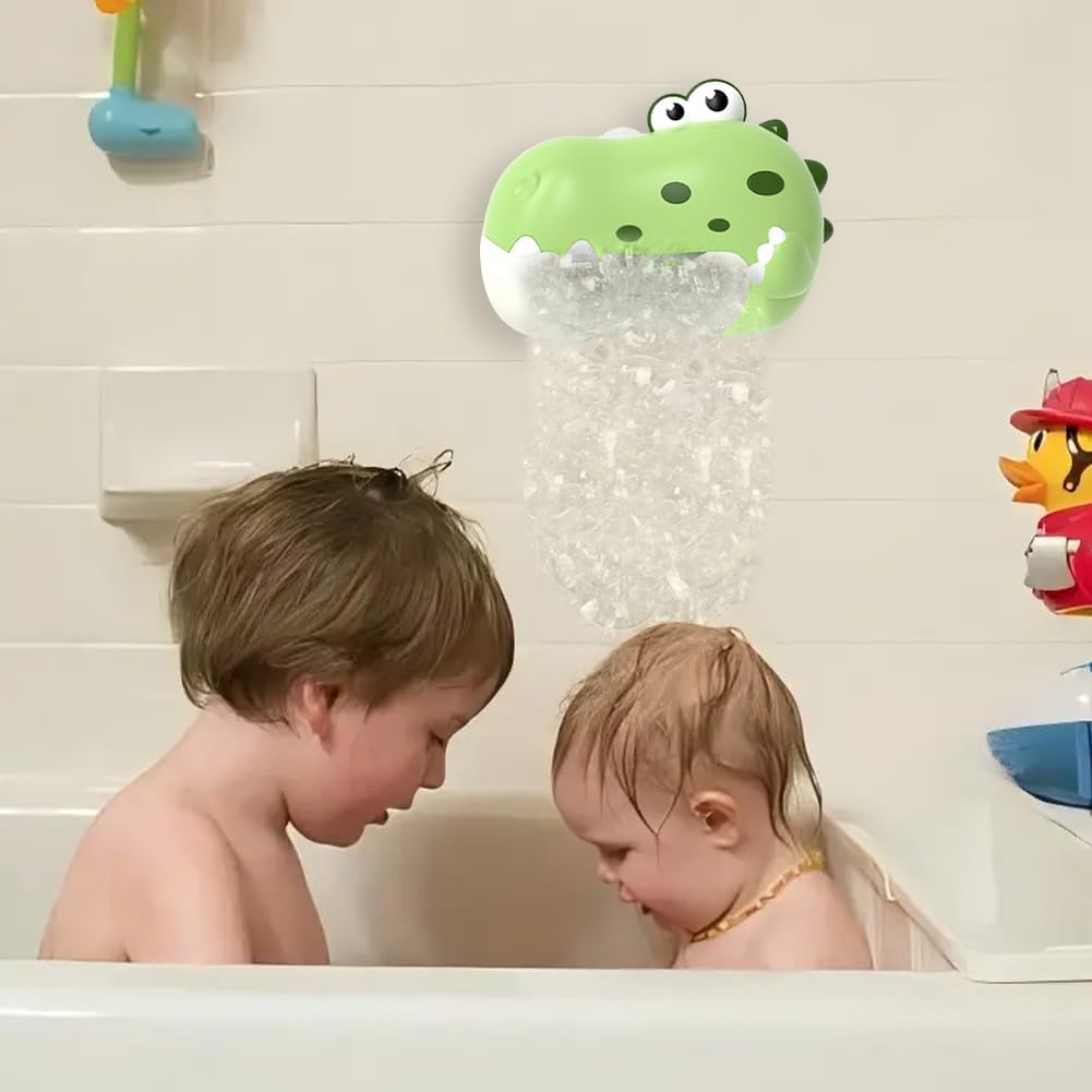 Dinosaur Bath Bubble Toy USB Rechargeable Music Green
