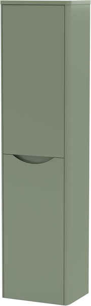 Wall Hung Tall Bathroom Cabinet Soft Close 2 Door Green