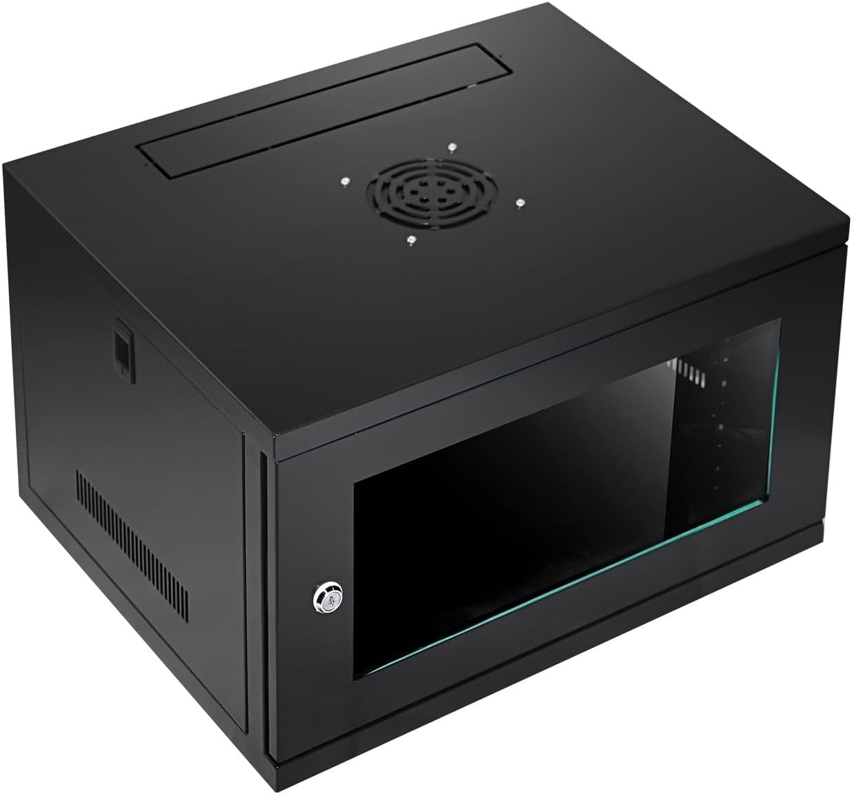 6U 19 Inch Wall Mount Data Cabinet Lockable Black