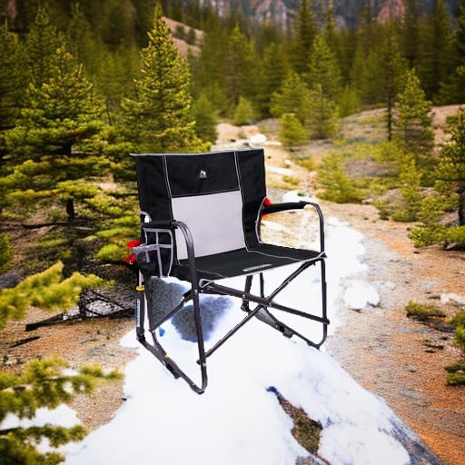 XL Folding Rocking Camping Chair 181KG Black