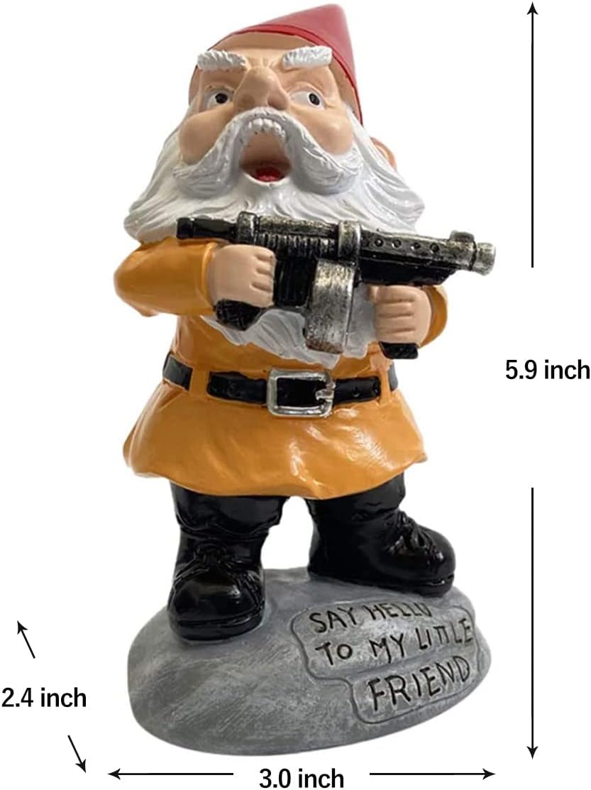 Funny Garden Gnome Statue Outdoor Lawn Decor Resin Patio Yard Dwarf