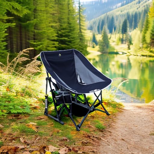 Portable Rocking Camping Chair Foldable Blue