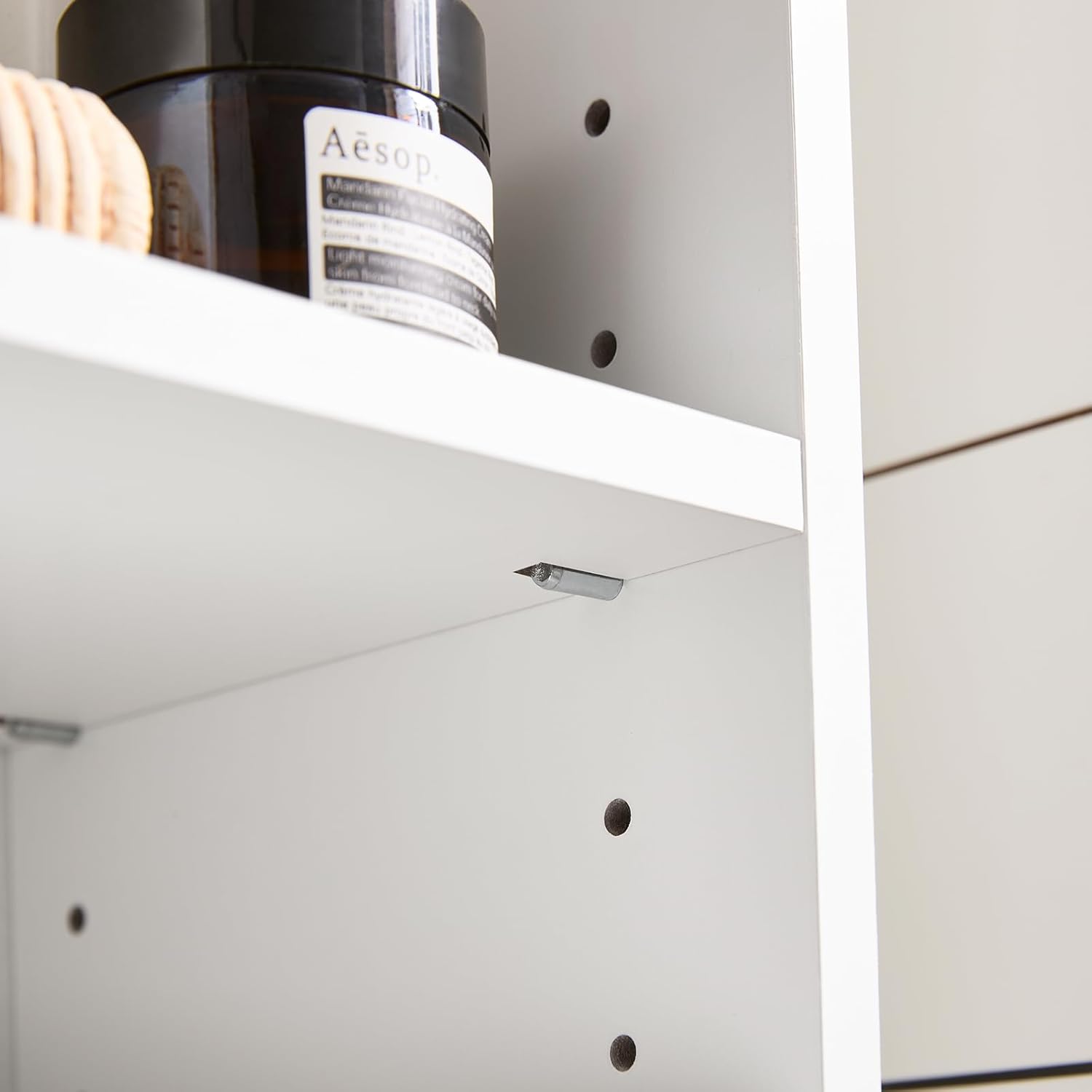 Slim Tall Bathroom Storage Cabinet White Drawer Shelves Unit