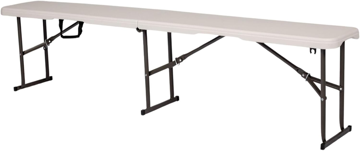 Pair 6ft Folding Benches Portable Plastic Party Picnic Camping Seats
