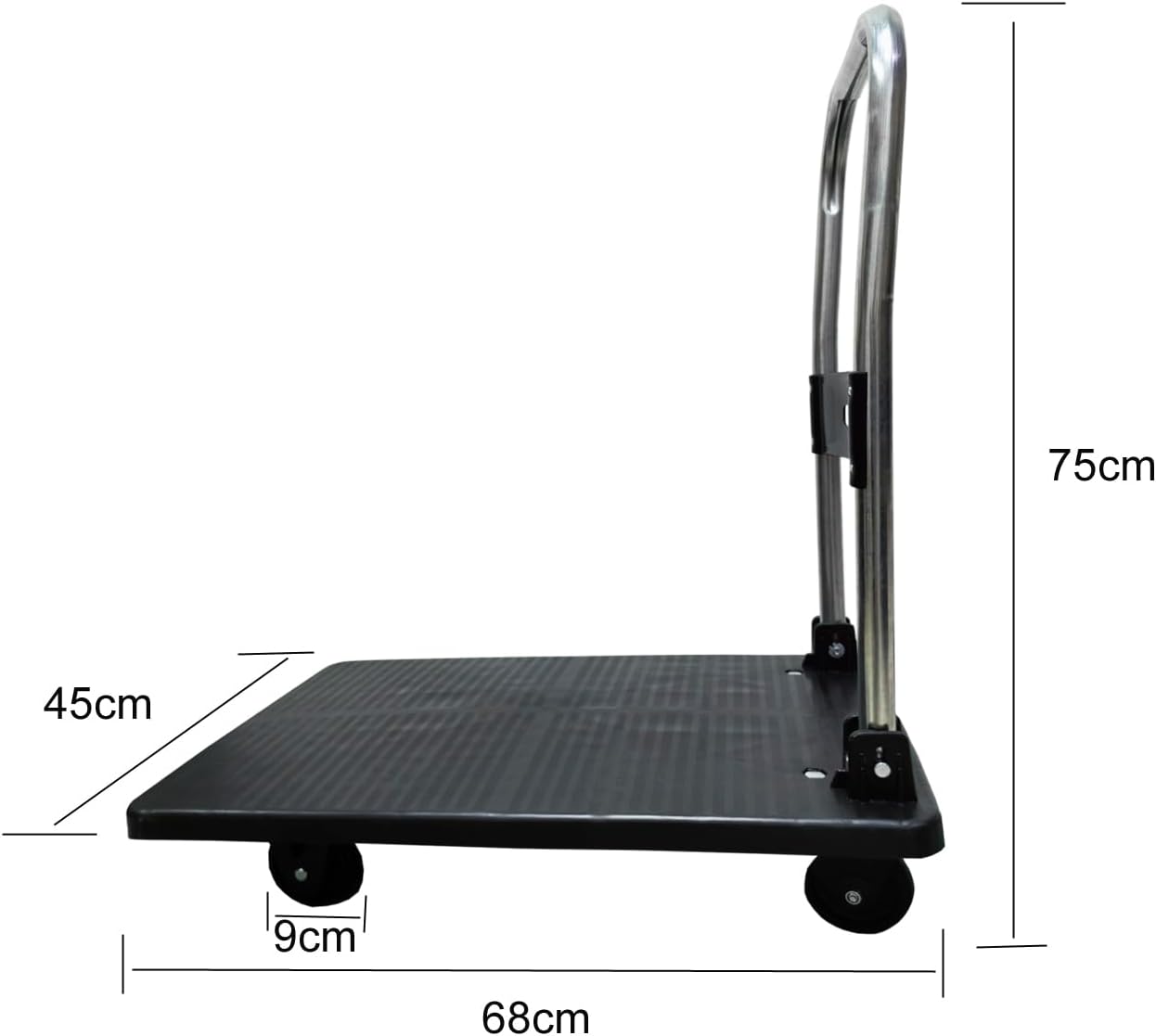 140KG Folding Platform Trolley Flatbed Cart Swivel Wheels
