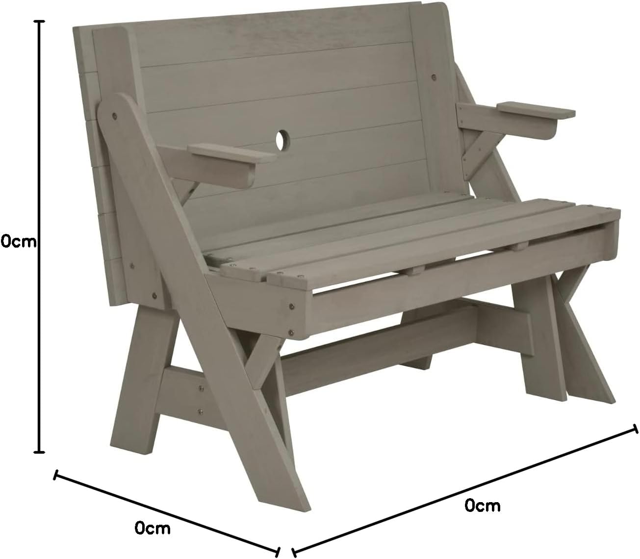 2 in 1 Wooden Picnic Table Bench Folding Garden Seat Eucalyptus