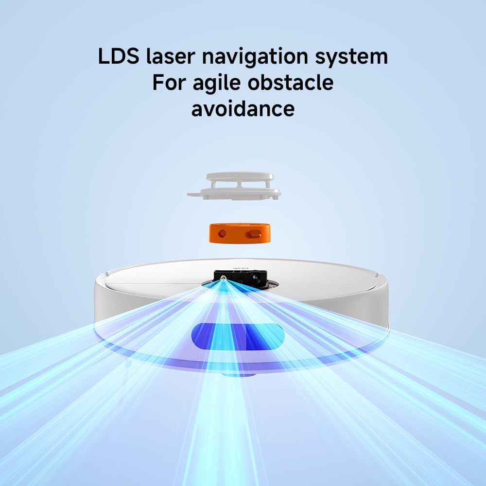 Robot Vacuum Mop 5000Pa LiDAR Mapping WiFi App Pet Hair
