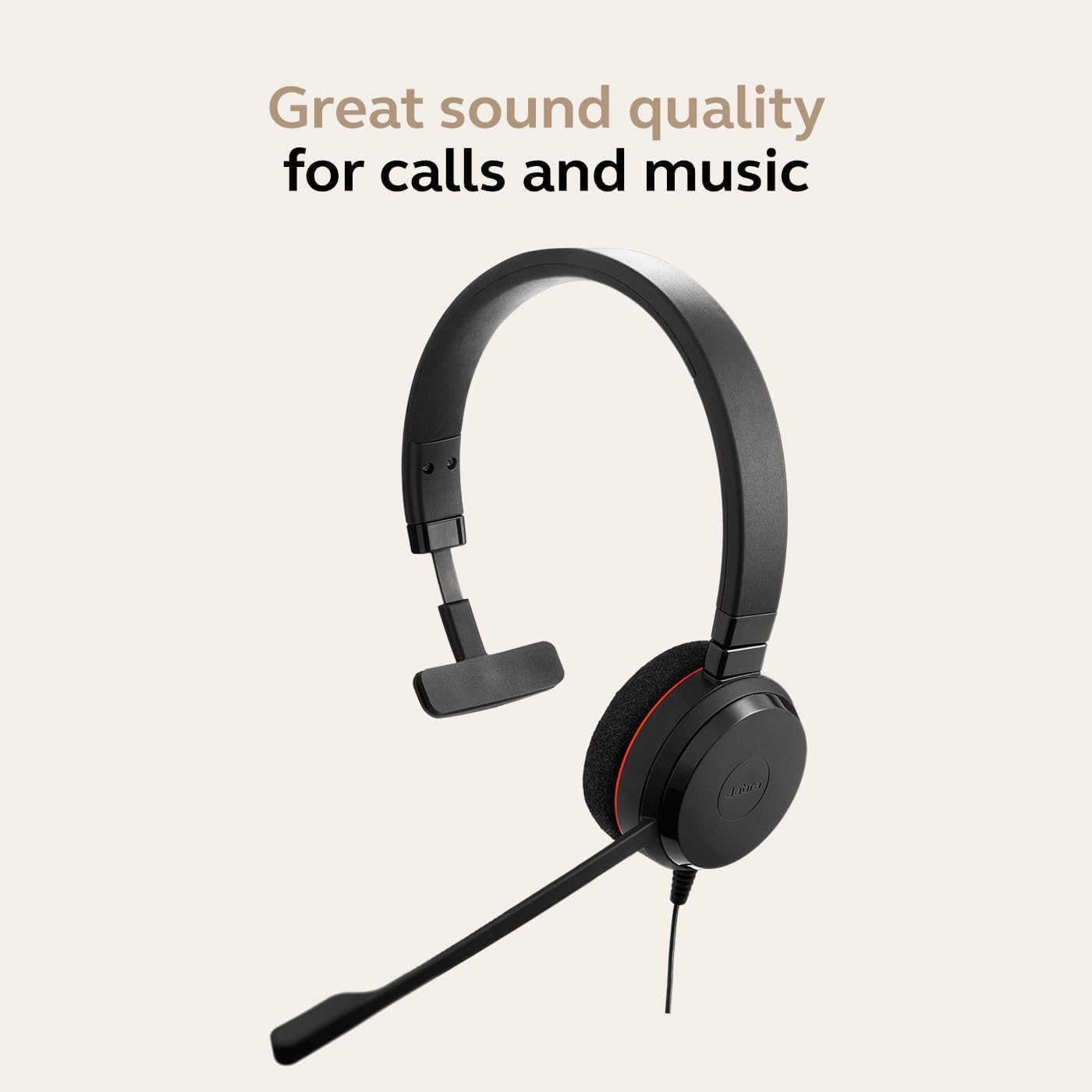USB Office Headset with Mic Mono On Ear Noise Cancelling VoIP