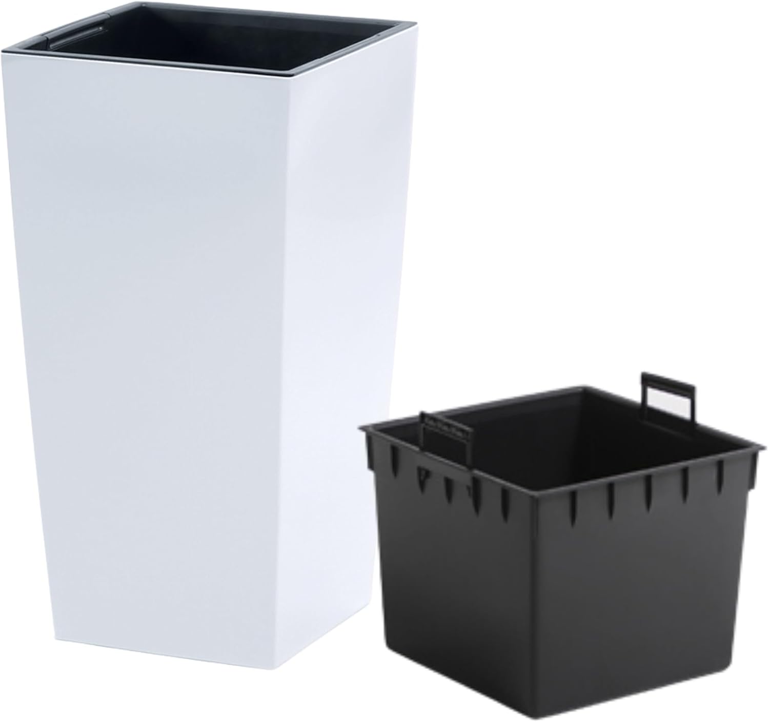 Tall White Planter 75cm Large Plant Pot Indoor Outdoor with Insert