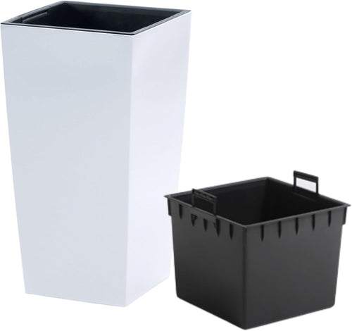 Tall White Planter 75cm Large Plant Pot Indoor Outdoor with Insert