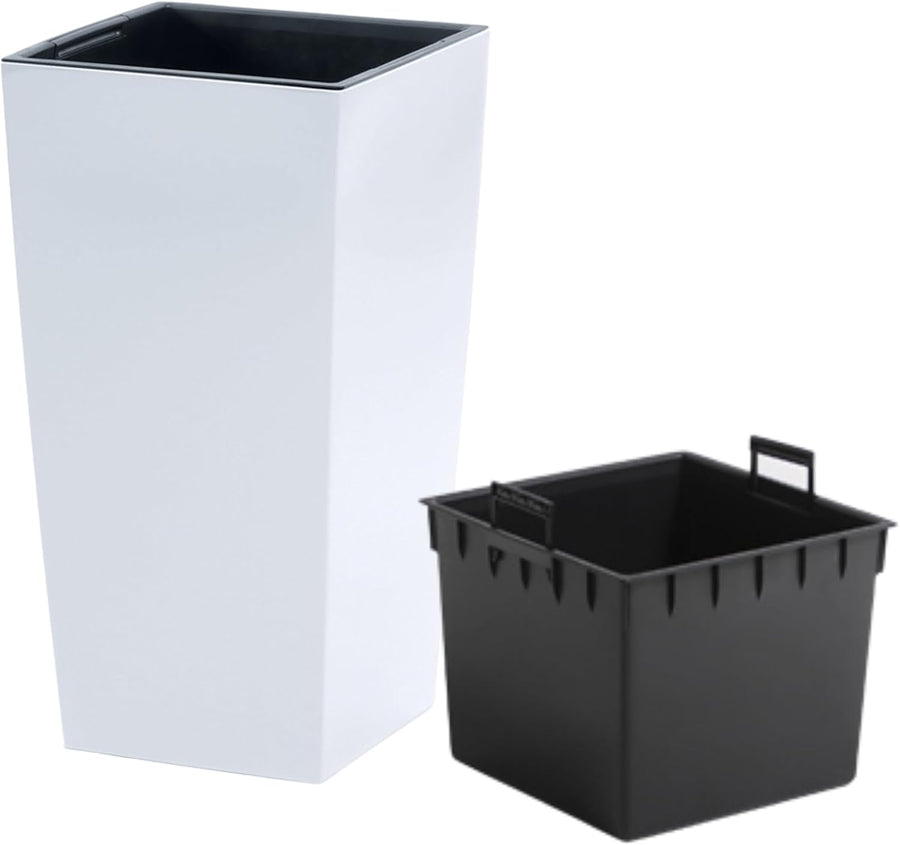 Tall White Planter 75cm Large Plant Pot Indoor Outdoor with Insert