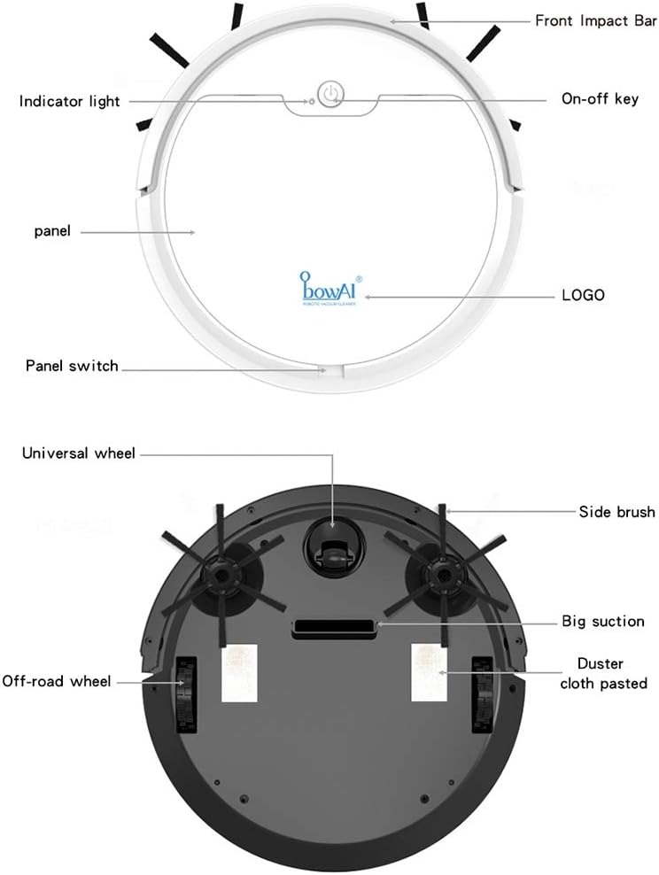 Robot Vacuum Mop WiFi App Control Slim Quiet Auto Clean