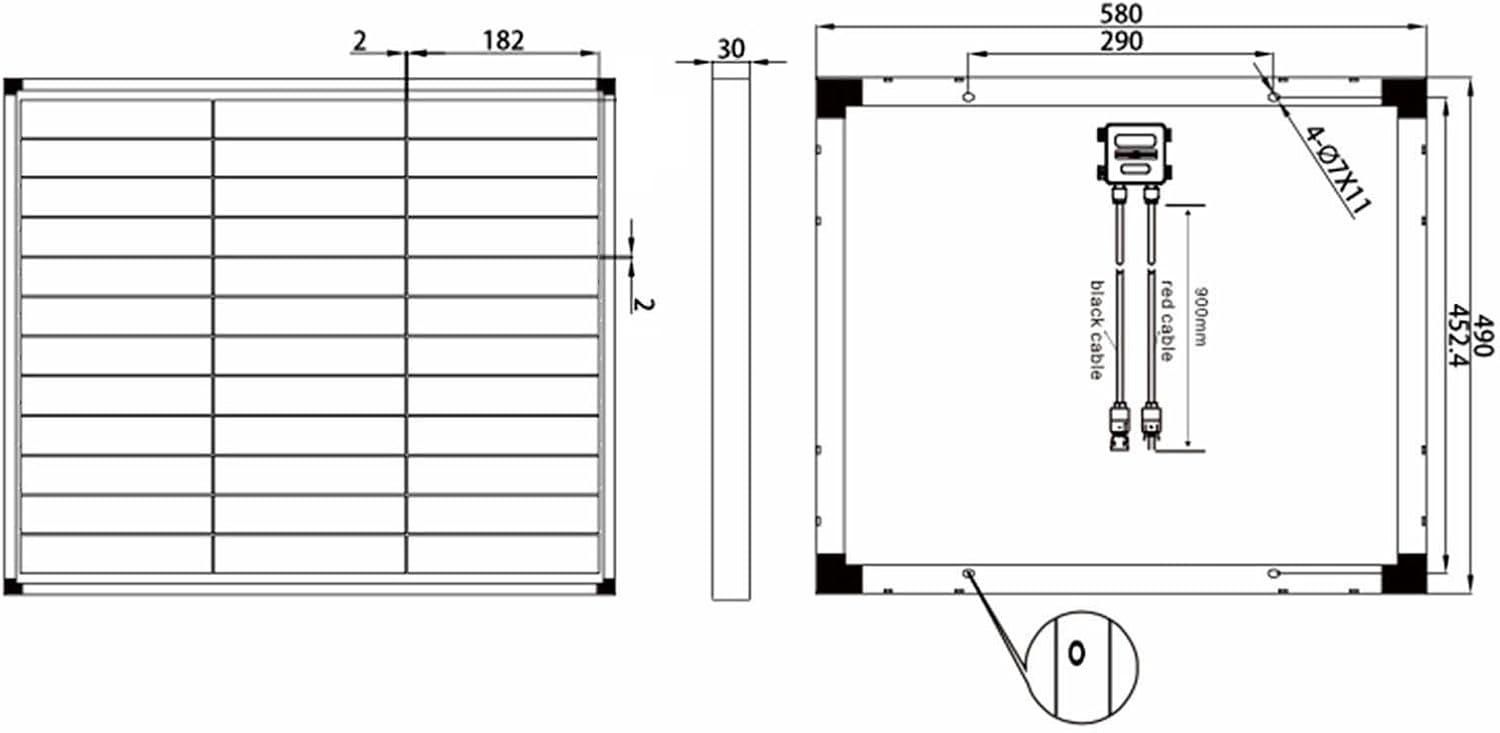 50W 12V Solar Panel Monocrystalline High Efficiency RV Boat