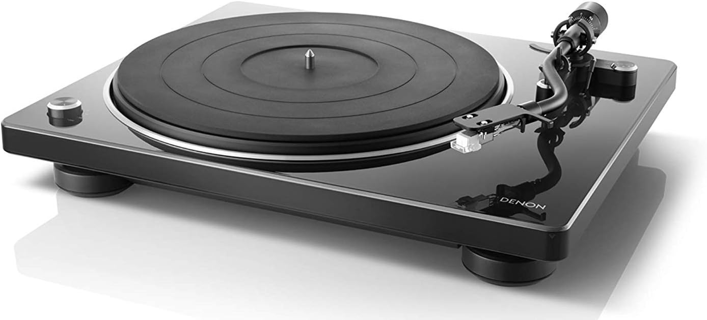 Belt-Drive Turntable with S-Shaped Tonearm, Multi-Speed 33/45/78 RPM