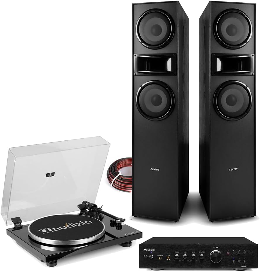 Wireless Bluetooth Vinyl Record Player Turntable Hi-Fi Audio 33/45RPM