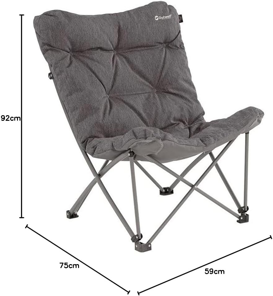 Low Camping Lounge Chair Padded Foldable Yellow