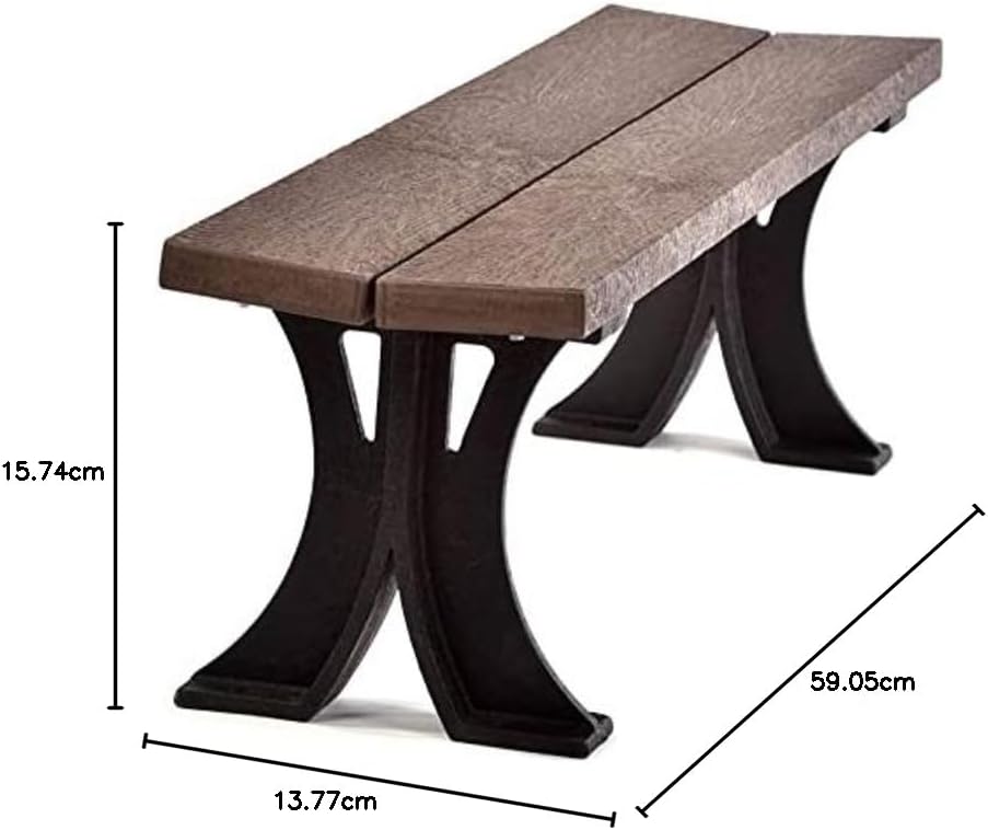 3 Seater Backless Garden Bench Recycled Plastic Outdoor Seat