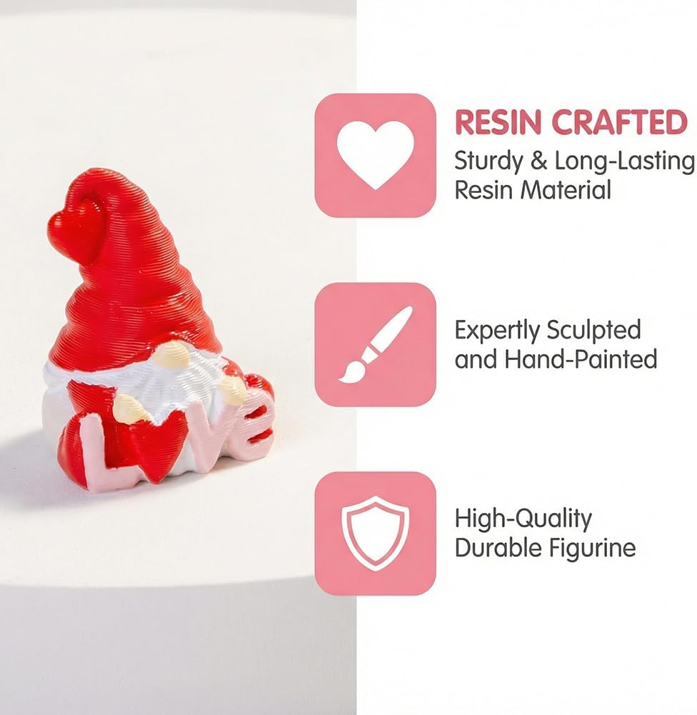 15PCS Valentine Gnome Figurines LOVE Set Resin Table Decor