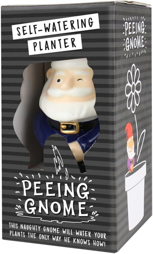 Funny Peeing Gnome Self Watering Planter Novelty Plant Pot