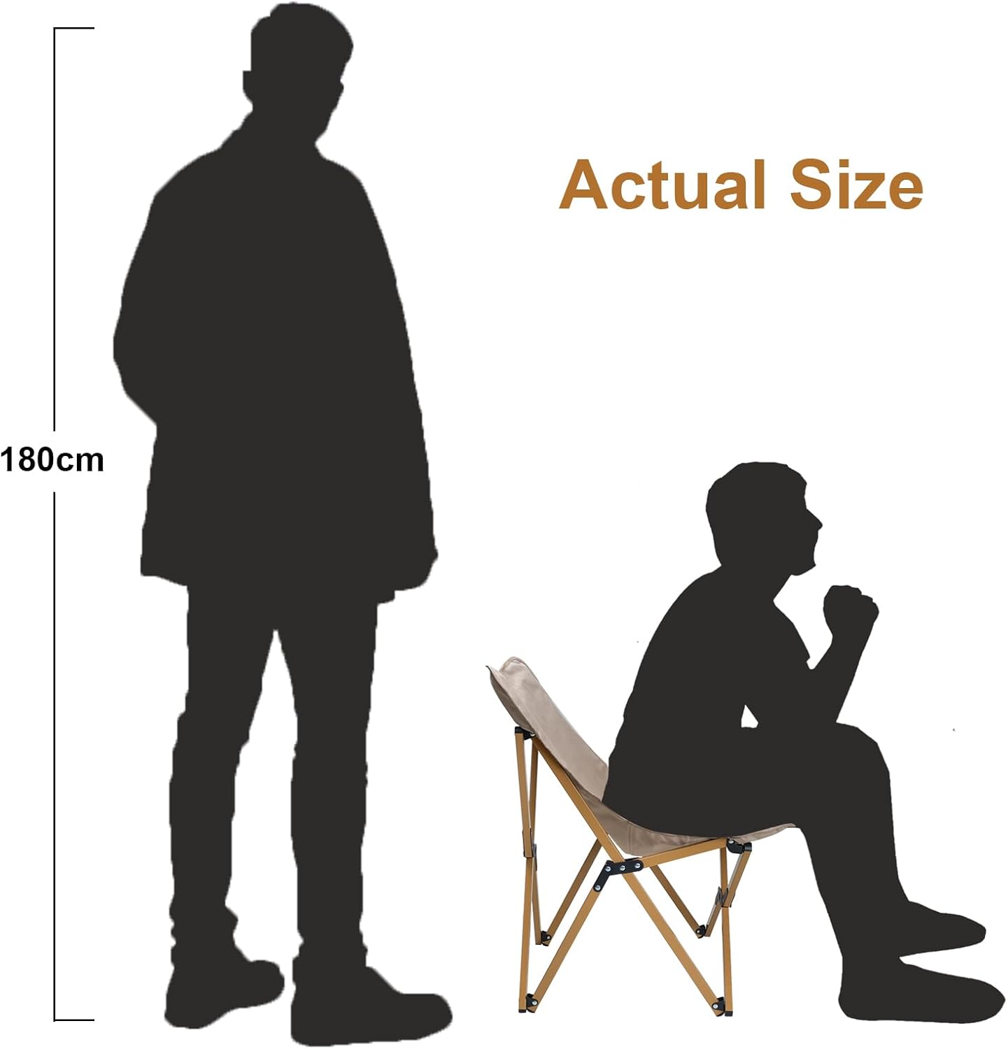 Beige Folding Butterfly Camping Chair Portable Seat