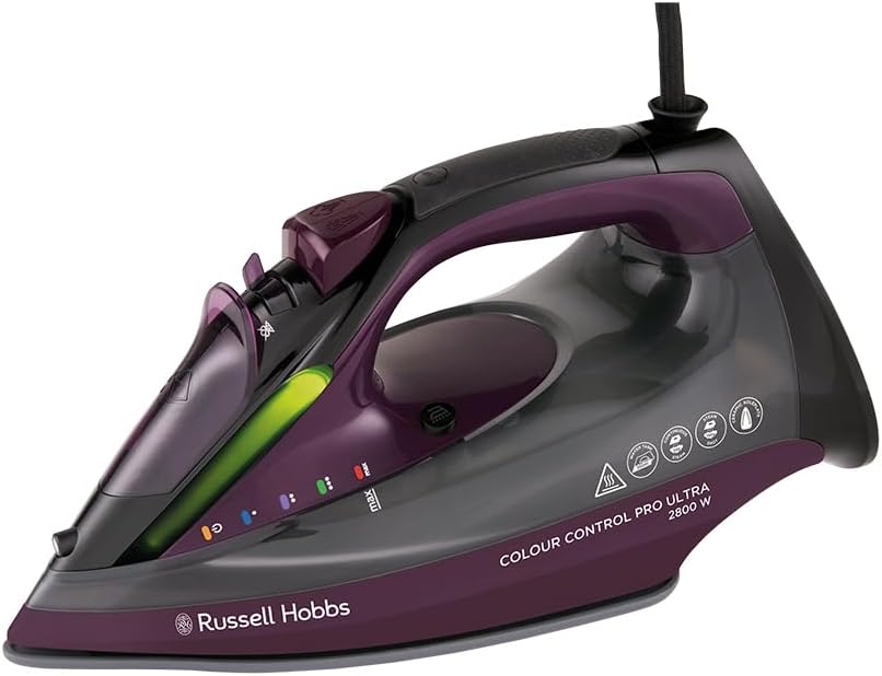 2800W Steam Iron Ceramic Soleplate 195g Steam Boost 380ml Tank