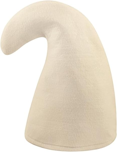 Adult White Gnome Hat Cosplay Costume Elf Dwarf Fancy Dress