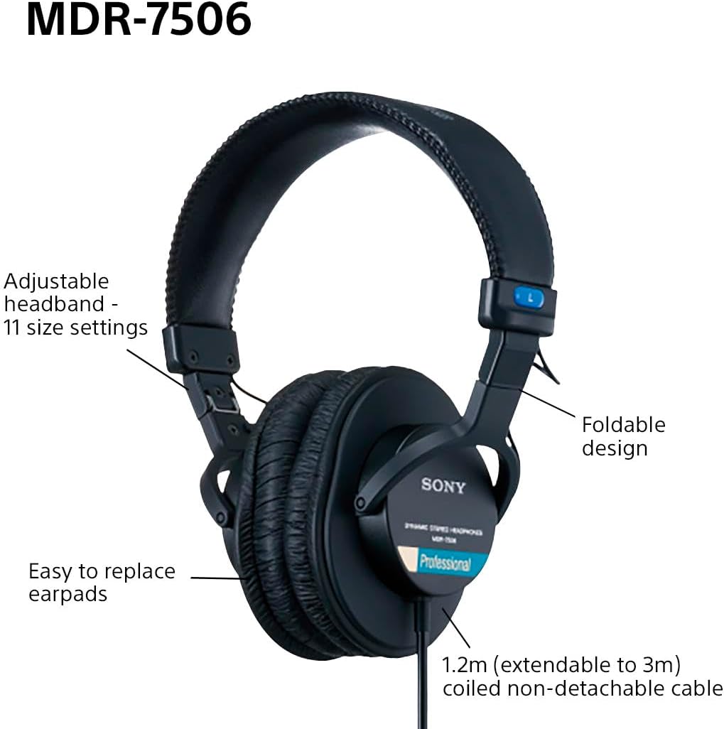 Closed Back Studio Monitor Headphones Wired 40mm Drivers