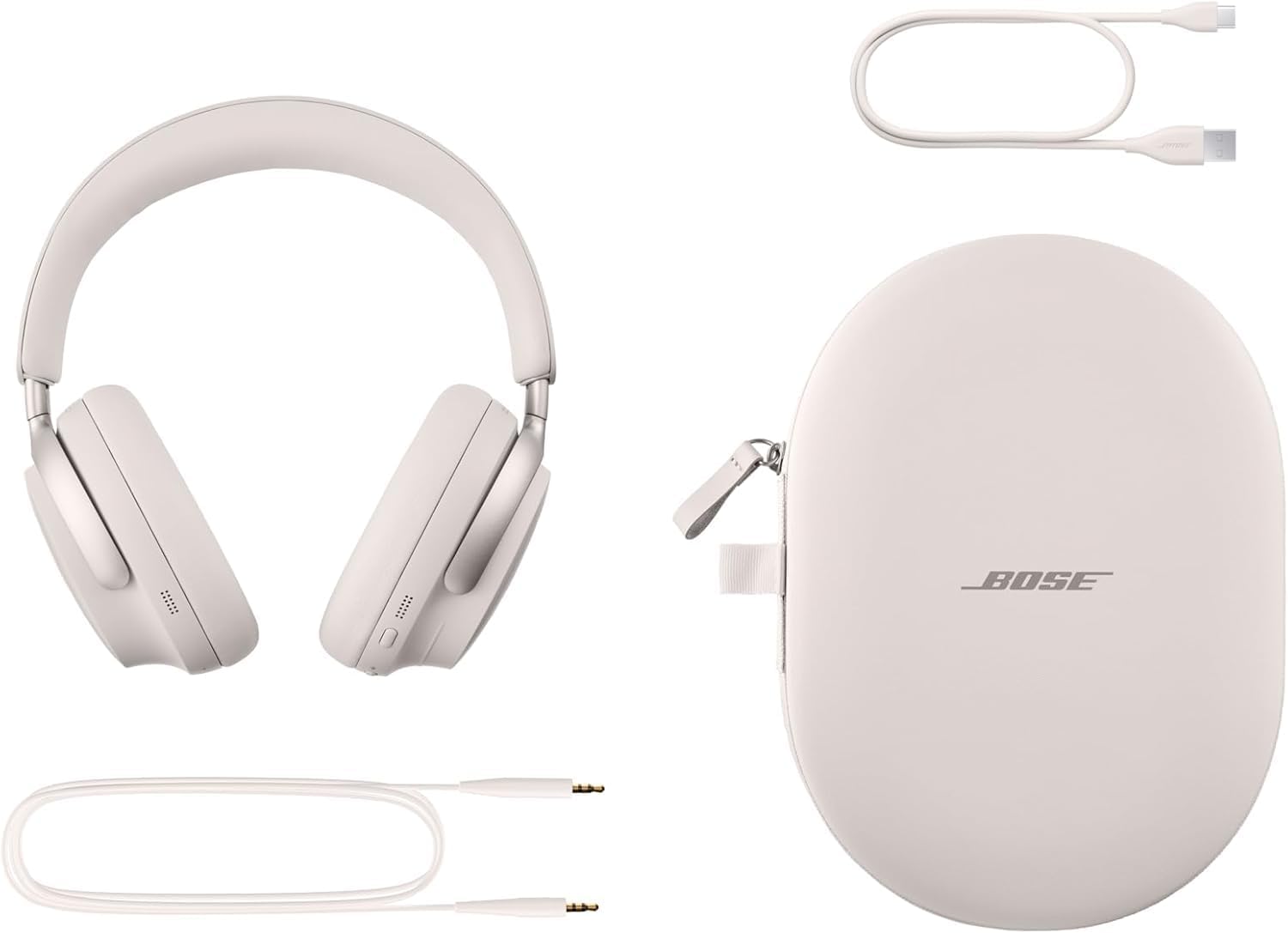 Wireless Noise Cancelling Over Ear Headphones Spatial Audio 24Hr White