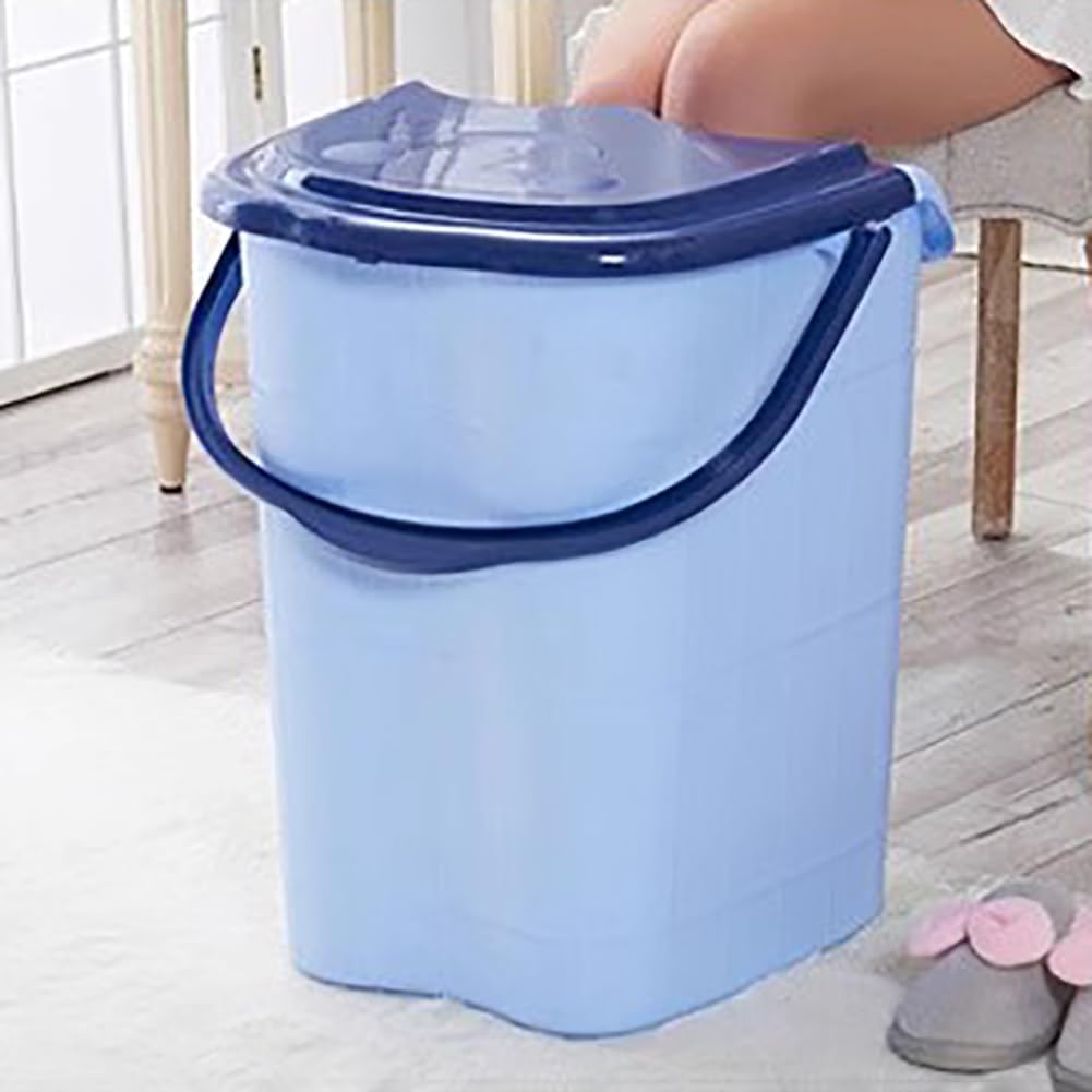Deep Foot Spa Bucket Calf Soak Tub with Rollers Wheels Drain
