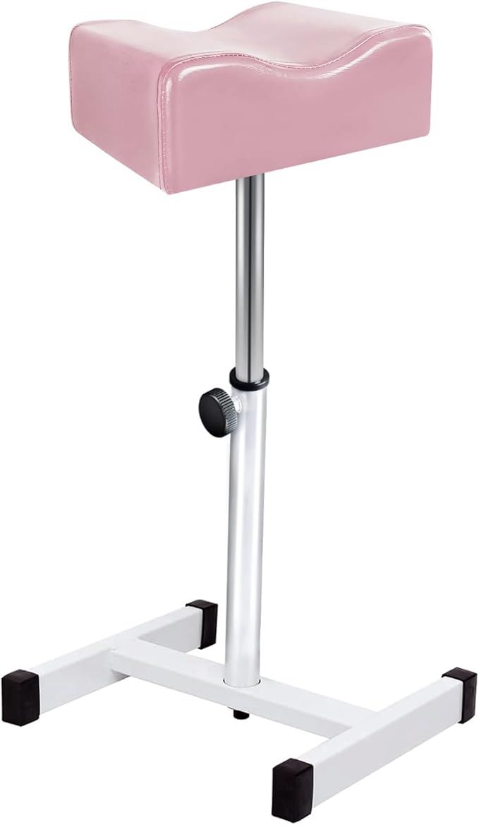 Adjustable Pedicure Stool Foot Rest Salon Spa Nail Stand Pink