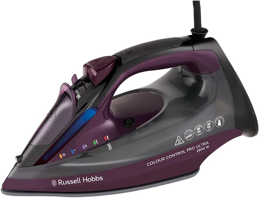 2800W Steam Iron Ceramic Soleplate 195g Steam Boost 380ml Tank