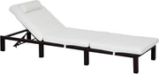 PE Rattan Sun Lounger 5 Level Recliner Cream