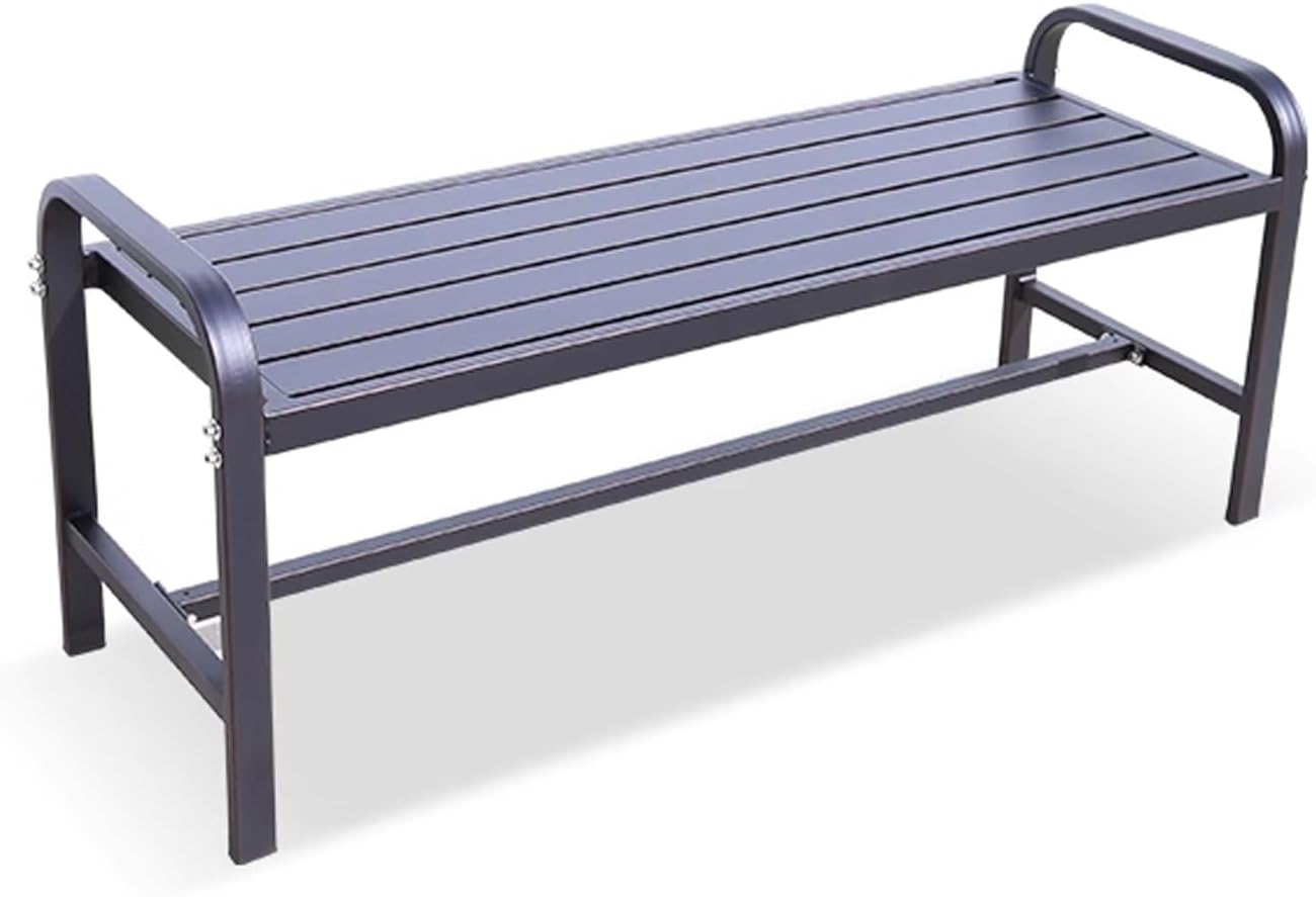 125cm Metal Garden Bench Weatherproof Outdoor Patio Park Seat
