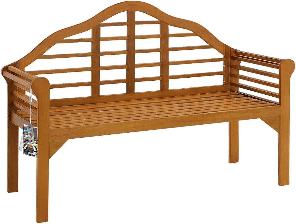 2 Seater Wooden Garden Bench 135cm Eucalyptus Outdoor Patio Bench
