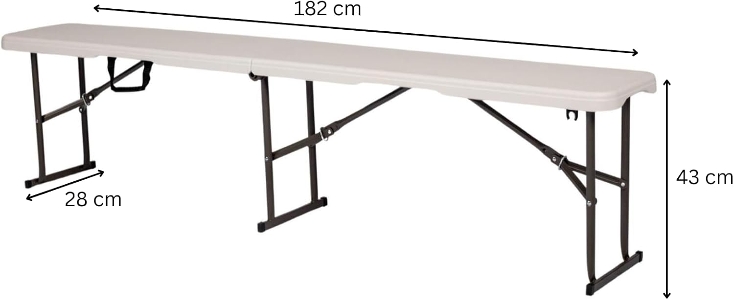 Pair 6ft Folding Benches Portable Plastic Party Picnic Camping Seats