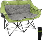 Green Double Folding Loveseat Camping Chair for 2