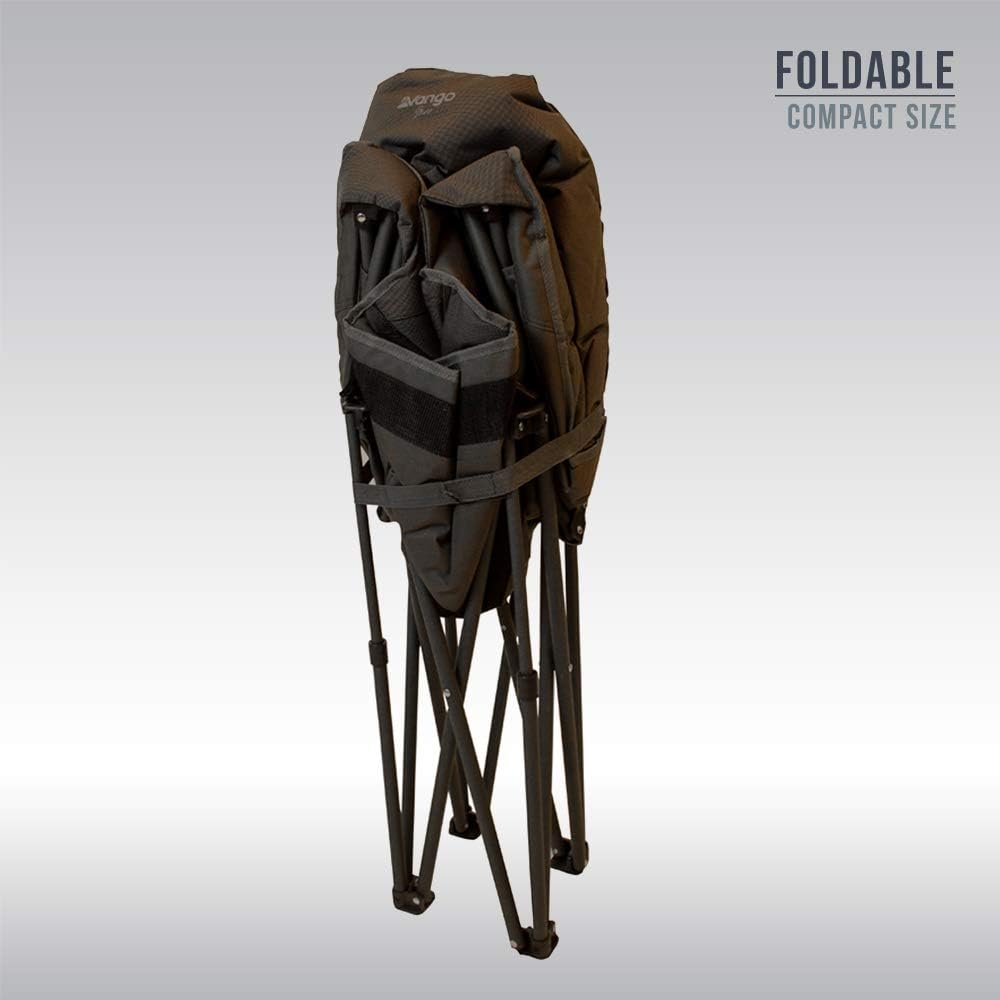 Oversized Camping Chair XL 180KG Steel Frame Grey