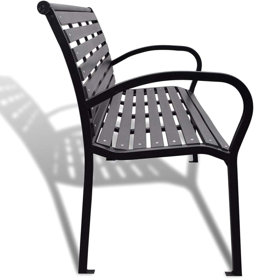 3 Seater Outdoor Garden Bench Steel Frame WPC Patio Seat