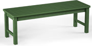 Outdoor Garden Bench 2–3 Seater Backless Patio Deck Seat Green
