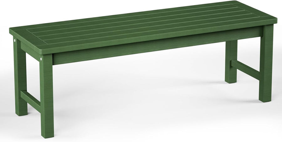 Outdoor Garden Bench 2–3 Seater Backless Patio Deck Seat Green