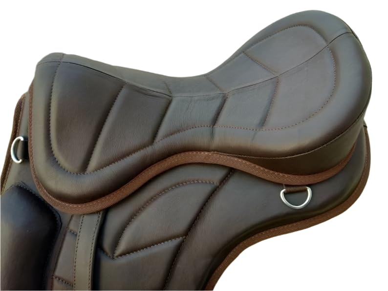 Brown Leather Freemax Treeless Saddle 16 Inch Memory Foam