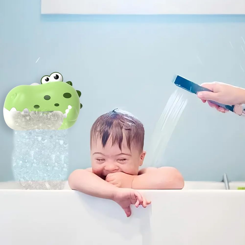 Dinosaur Bath Bubble Toy USB Rechargeable Music Green