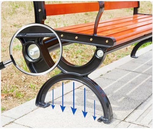 Outdoor Metal Garden Bench Patio Park Bench with Armrests 120cm