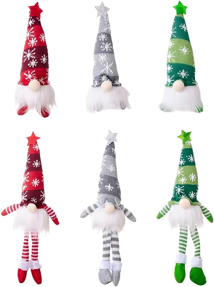 6PCS Christmas Gnome Lights LED Plush Santa Gonk Holiday Decor