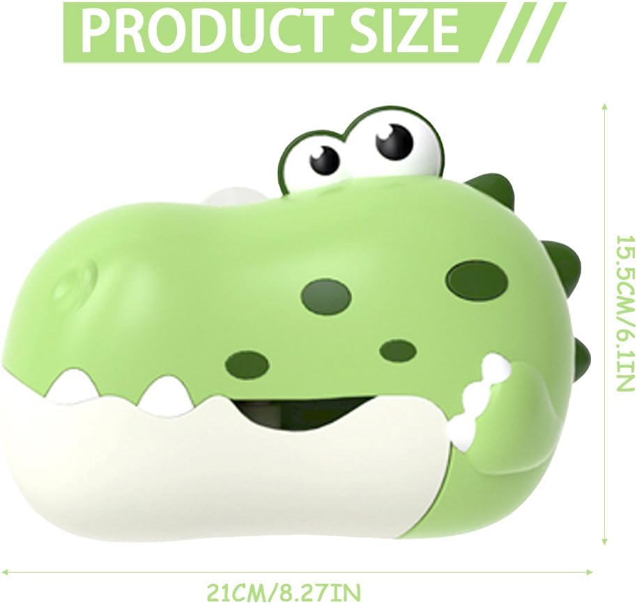Dinosaur Bath Bubble Toy USB Rechargeable Music Green